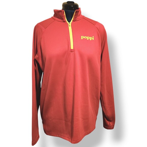 POPPI WOMENS 1/4 ZIP SWEATSHIRT PINK Pull On Thumbhole Large Tic Toc Fa… - Picture 1 of 9